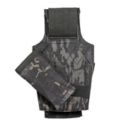 Badger Carpenter Tool bag, black camo, back view with hammer sleeve