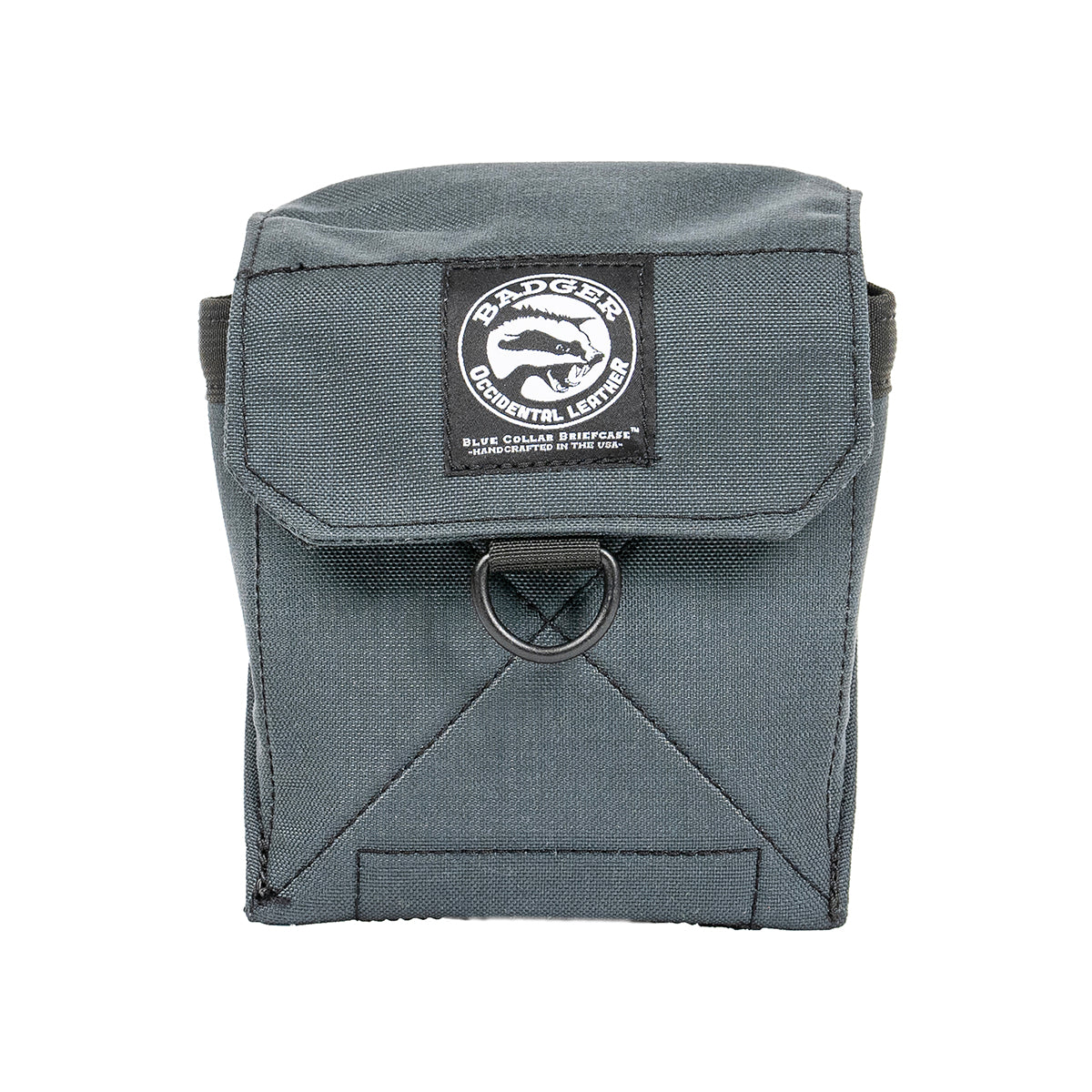 Badger Covered Accessory Pouch, gunmetal, front closed view