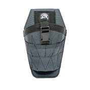Badger Drill Holster, gunmetal, front buckle closed view