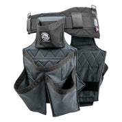 Badger Side-by-side Framer Belt, gunmetal, empty fastener angled view