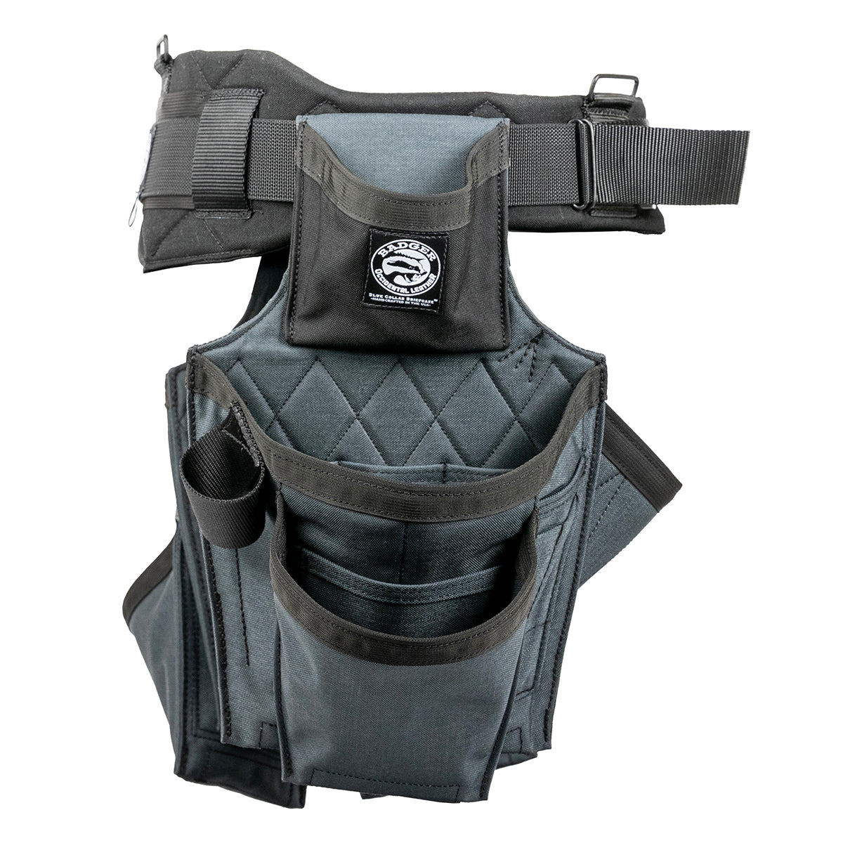 Badger Side-by-side Framer Belt, gunmetal, empty tool side view