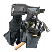 Badger Side-by-side Framer Belt, gunmetal, filled tool angled view